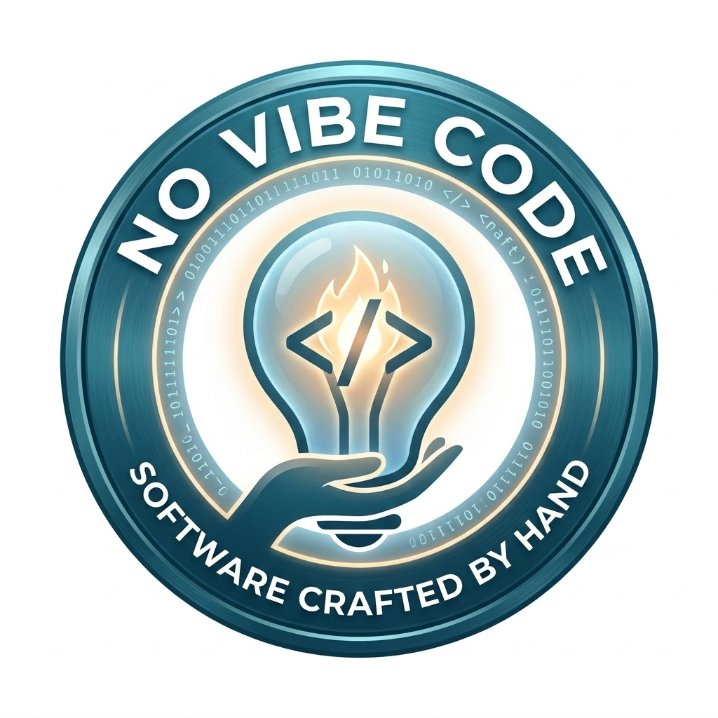 Not vibe coded badge